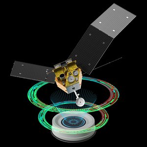 Hologram of a Satellite with Solar Panels 3D