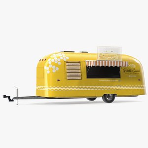 3D model Modern Fish Food Truck Yellow