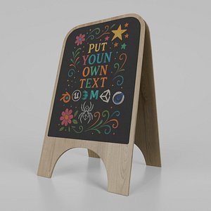 Customizable Modern Wooden A-Frame Chalkboard Sign model