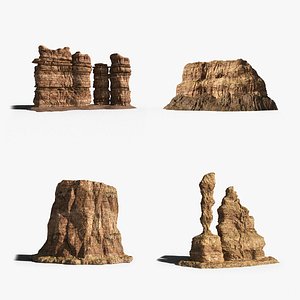 3d model of desert rocks