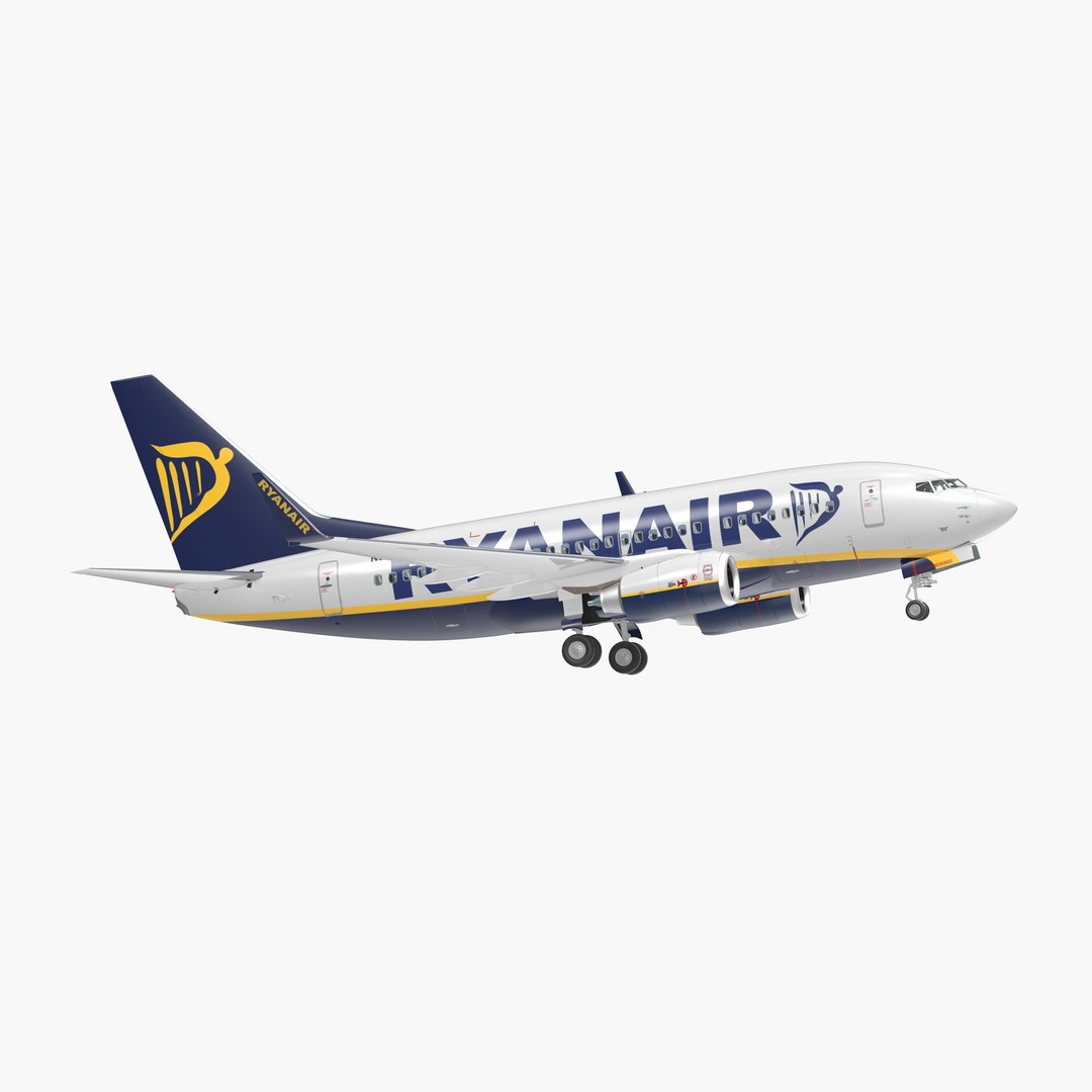 Boeing 737-600 with Interior Ryanair 3D Model 3D model preview