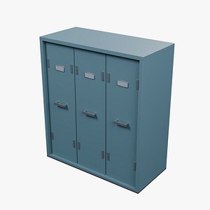 3D Painted Steel Storage Locker Bank - 750 x 350 x 850 mm