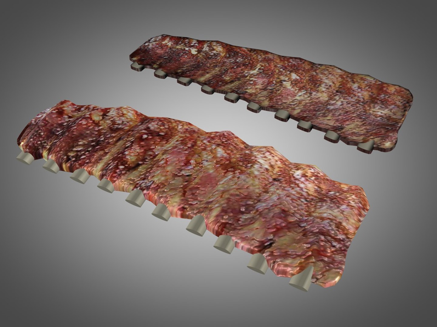 delicious barbecued ribs 3d model