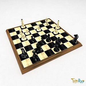 Chess-board with chess-men