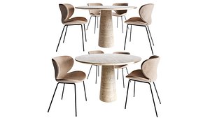 3D Cellini round dining table and Hamilton chair