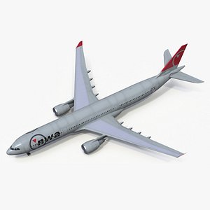 Commercial Airliner Airbus A330-300 Northwest Airlines Rigged for Maya 3D model