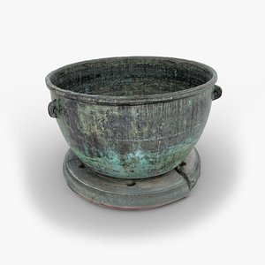 3D Ancient Steel Cauldron 02 model