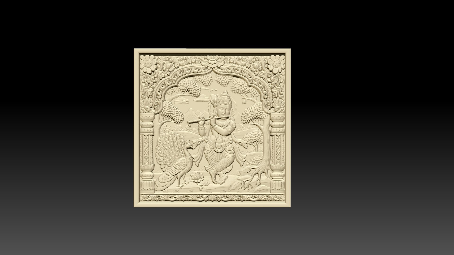 3D Model Shri Krishna Wall Mural STL 3D Print CNC Carving File ...