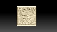 Shri Krishna Wall Mural STL 3D Print  CNC Carving File