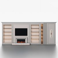 Modern Wall Unit with Fireplace  TV