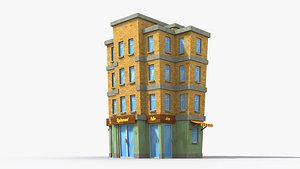 Cartoon Building x17 3D model