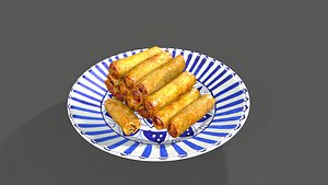 chinese food Spring Roll 3D