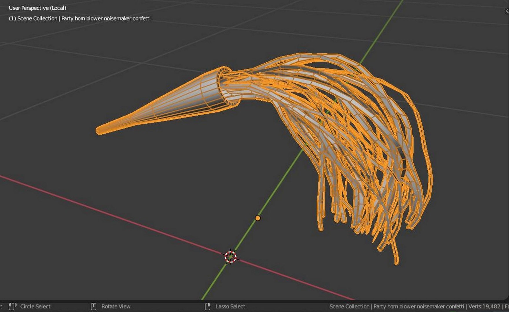 Party Horn Blower Noisemaker Confetti 3D Model TurboSquid 2173029