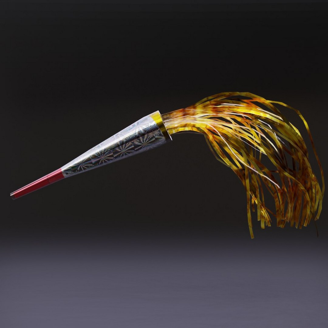 Party Horn Blower Noisemaker Confetti 3D Model TurboSquid 2173029