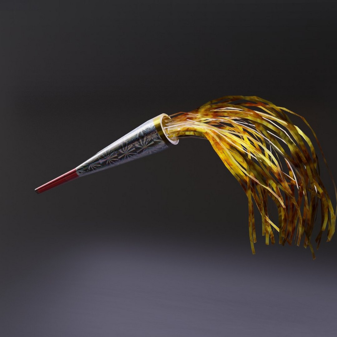 Party Horn Blower Noisemaker Confetti 3D Model TurboSquid 2173029