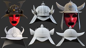 10 samurai helmet basemesh 3D