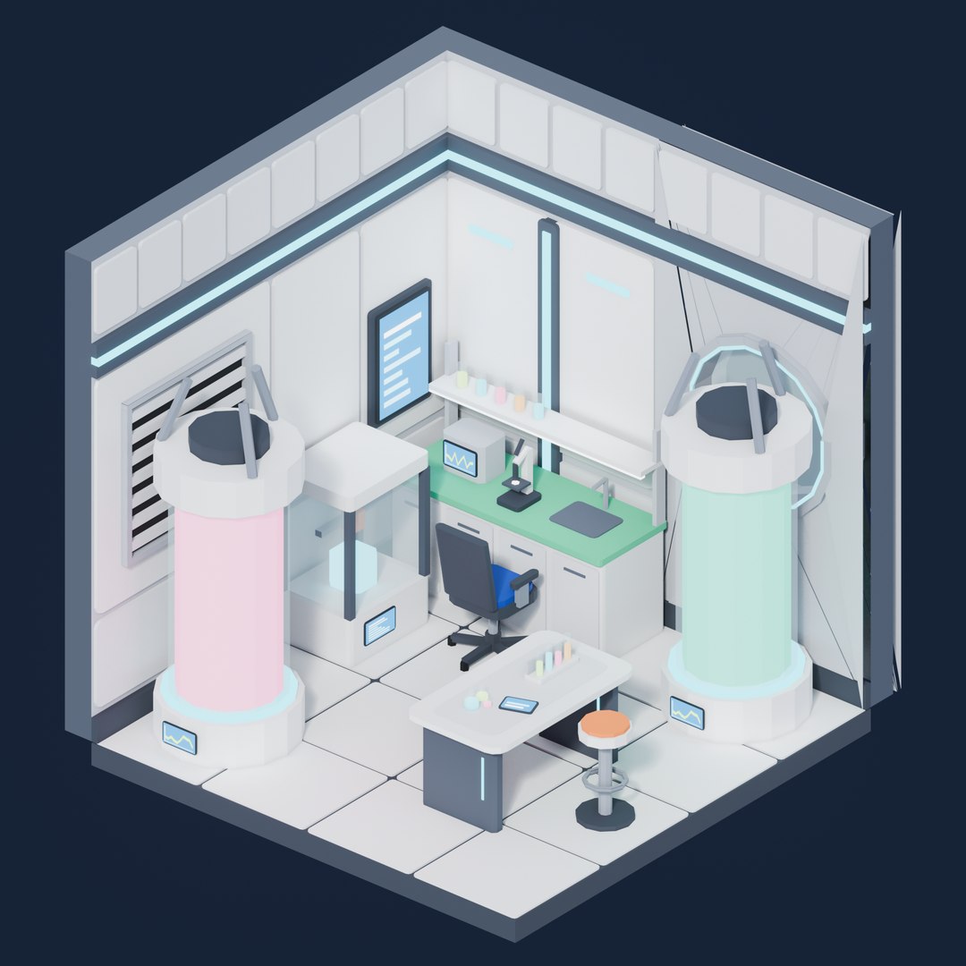 3D Low Poly Sci-Fi Rooms Pack model https://p.turbosquid.com/ts-thumb/07/uNXkFl/v2/room_02_laboratory/png/1793452570/1920x1080/fit_q87/70f89ed4f2b73ed119474debaff5ef217aa8fb16/room_02_laboratory.jpg