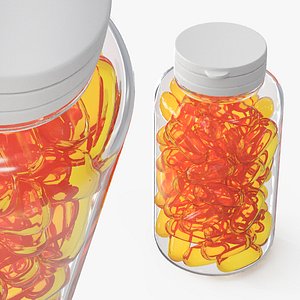 Jar with Omega Fish Oil 3D model