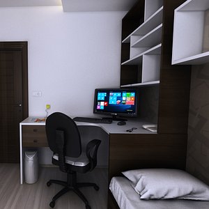 3D realistic teen room