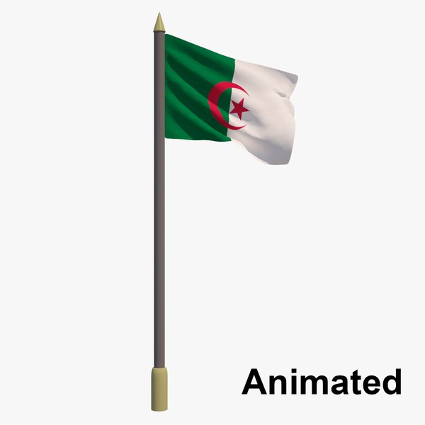3D model flag algeria - animation