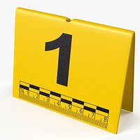 Crime Scene Numbered Evidence Marker with Ruler Yellow