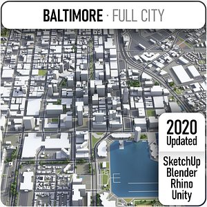3D city baltimore surrounding area model