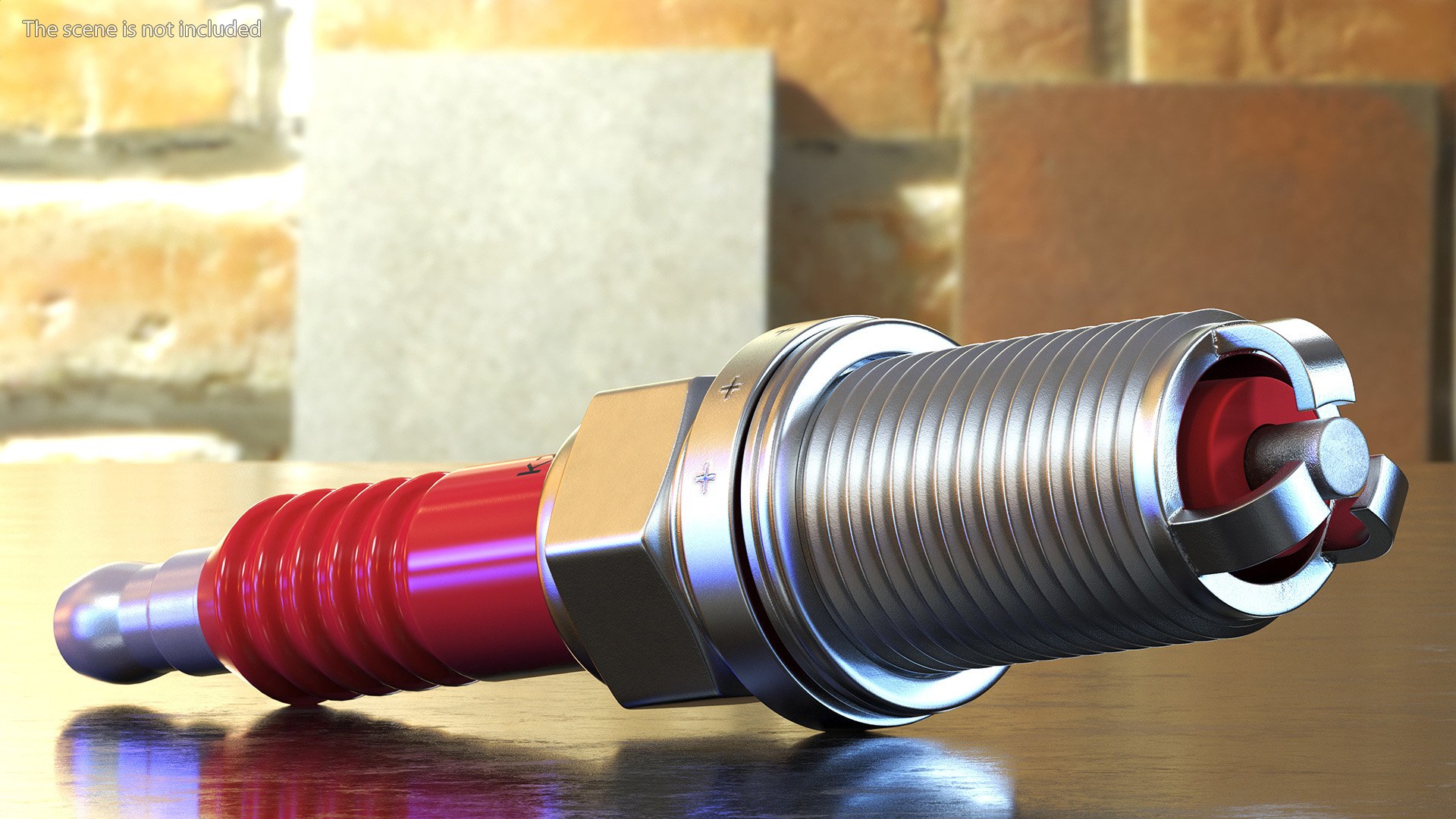 3D Electrode For Spark Plug 3 Stroke Red TurboSquid 2145624