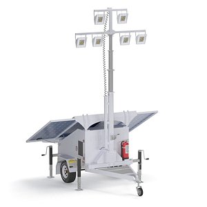 3D Military Solar Light Tower model