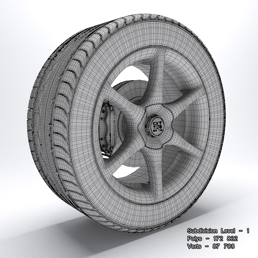 Wheel Gtr R34 3d Model