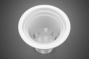 WHITE PLASTIC NET POT GROWTH MESH CUP BASKET ROOT HYDROPONIC DWC 3D model