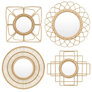 Rattan mirror set 3 3D model
