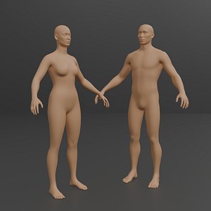 Male  Female Base Mesh Pack 3D model