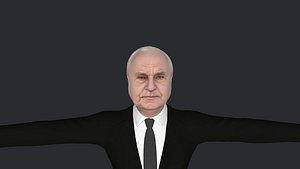 3D Helmut Kohl  Hyper Realistic Full Body Fully Rigged 3D Character