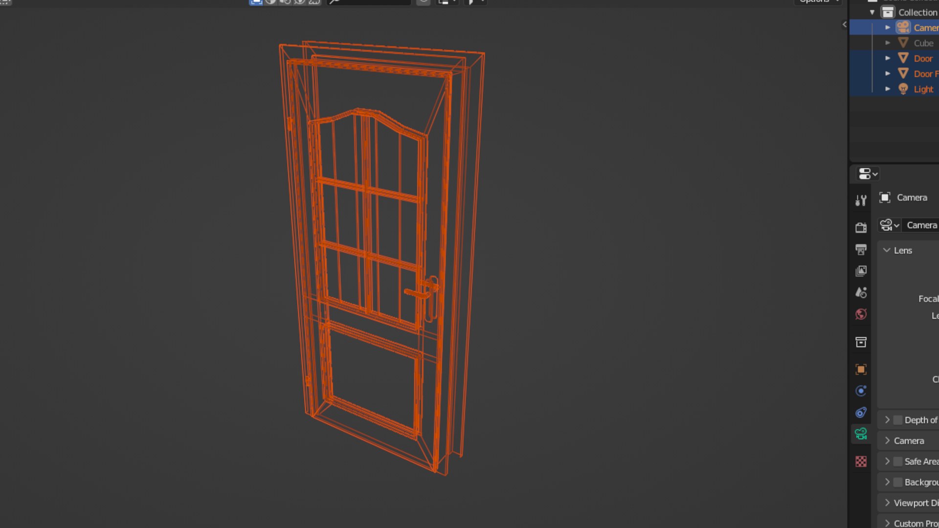 3D Wooden Door With Glass - TurboSquid 1930788