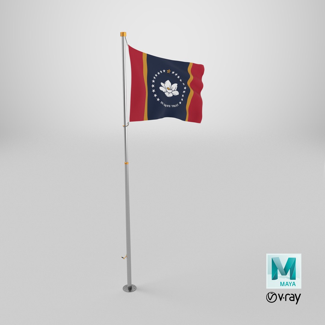 Pole Flag Mississippi 3D model https://p.turbosquid.com/ts-thumb/08/dM2VaF/eg/stemcell_maya_vray_render/png/1727881931/1920x1080/fit_q87/3f338c87d464098f3436cc25e347809b7b2ab1a0/stemcell_maya_vray_render.jpg