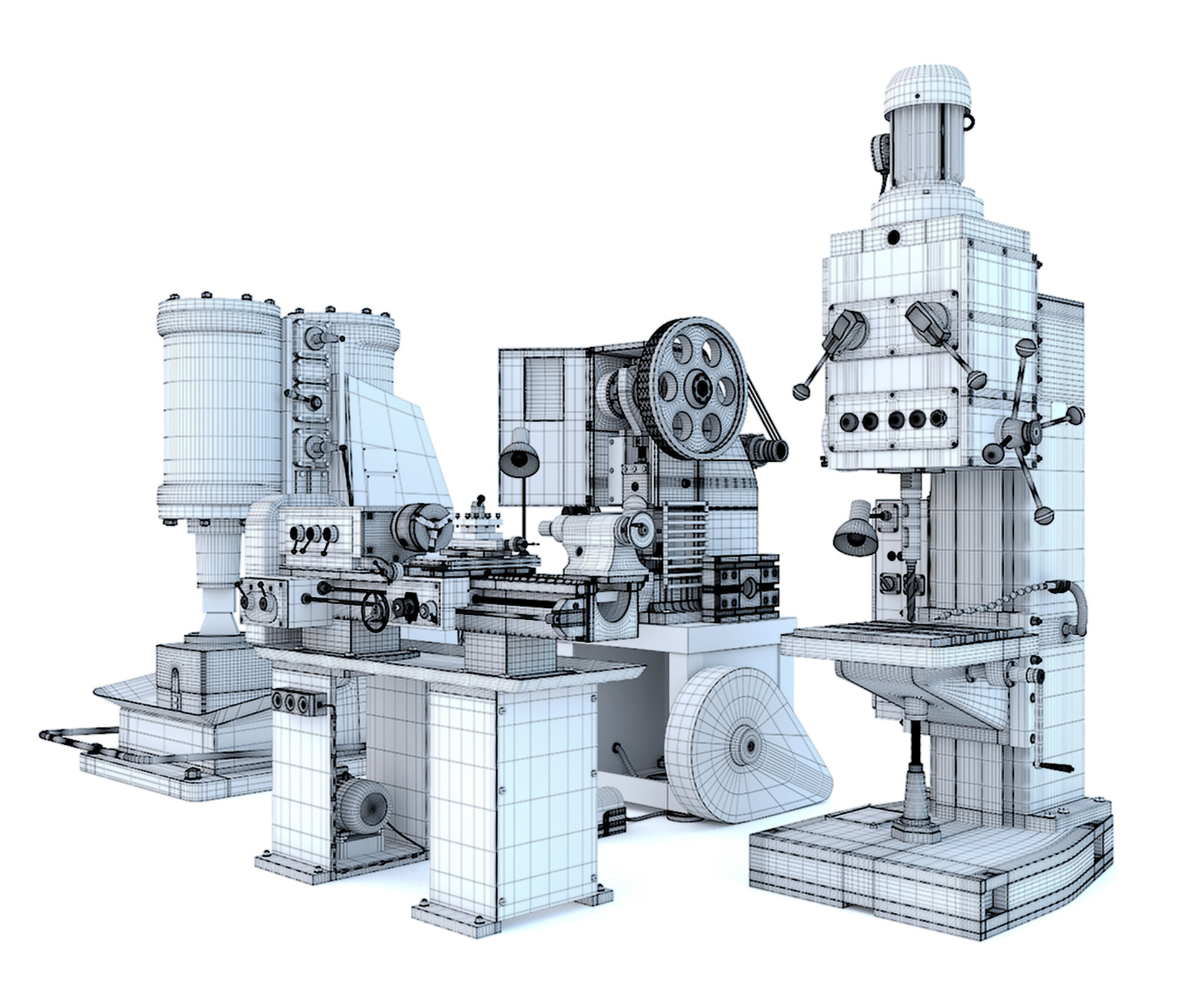 Industrial machine tool - Collection three 3D model - TurboSquid 1850717