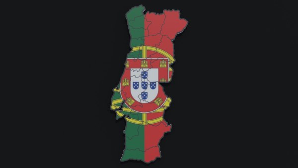 Map of Portugal on political world map with magnifying glass