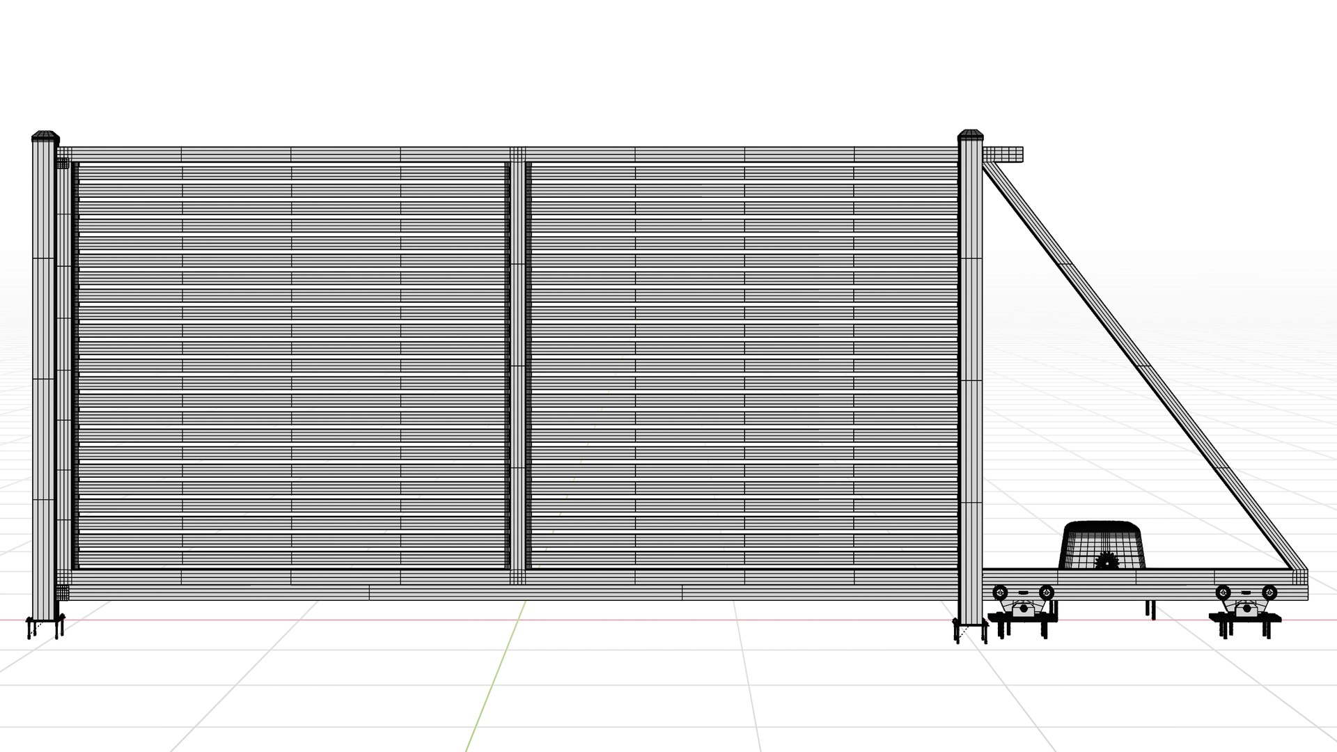 Aluminum Electric Sliding Gate Model 2 6cm 3D model TurboSquid