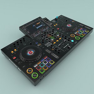 3D Pioneer XDJ-RX3 DJ 2-channel performance all-in-one DJ system Black model