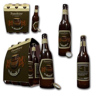 3d cardboard beer sixpack model