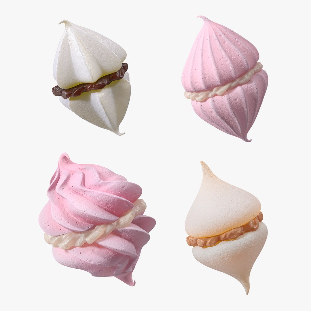 Meringue Cookies Collection 2 3D model preview