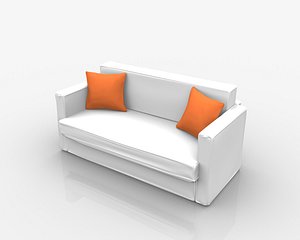 3D model sofa white pillows