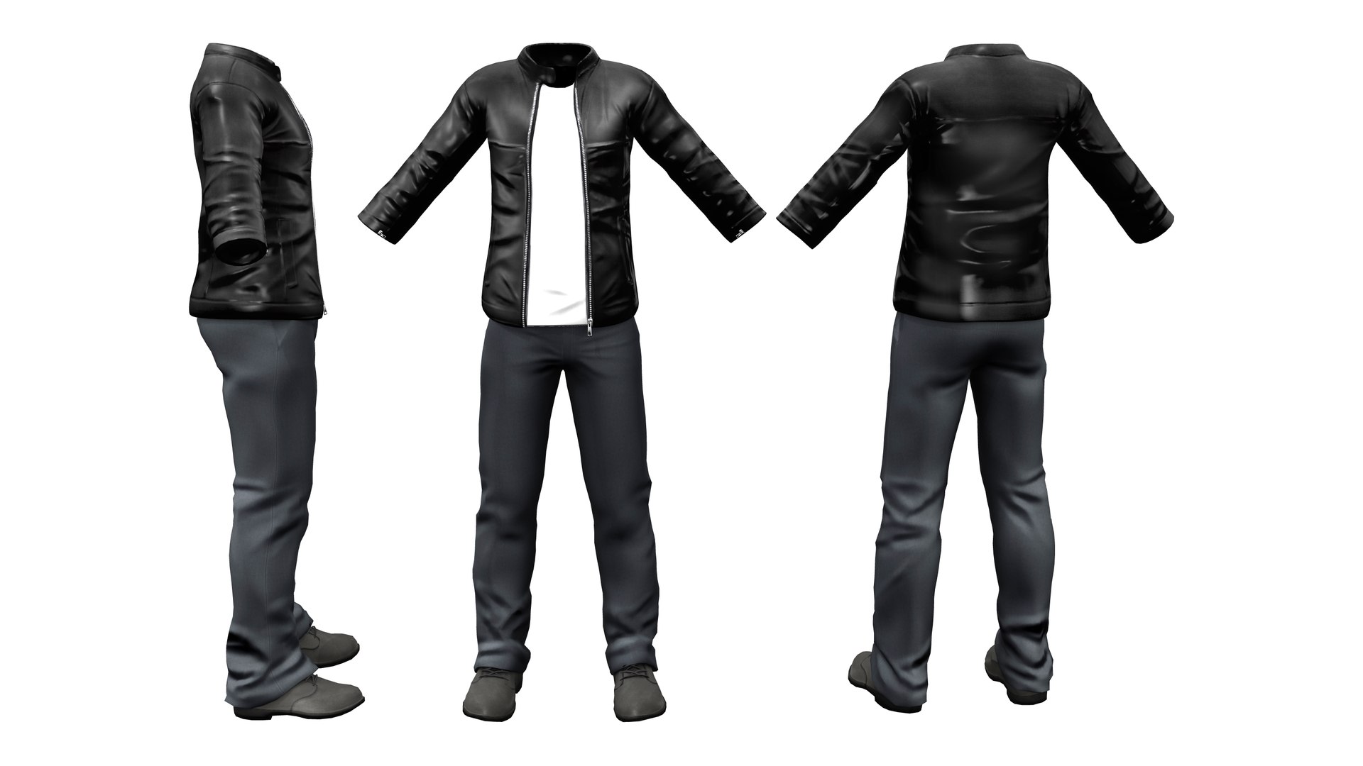 Leather Jacket Outfit 3D Model - TurboSquid 1808934