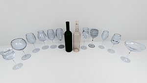 wine glasses 3D model