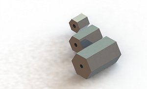 Hex Standoffs M3 M4 M5 M6  15x STEP Files  Female-Female PCB Spacers 3D model