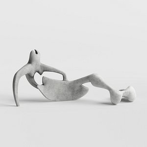 Modern Decorative Abstract Concrete Art Henry Moore Sculpture 3D model