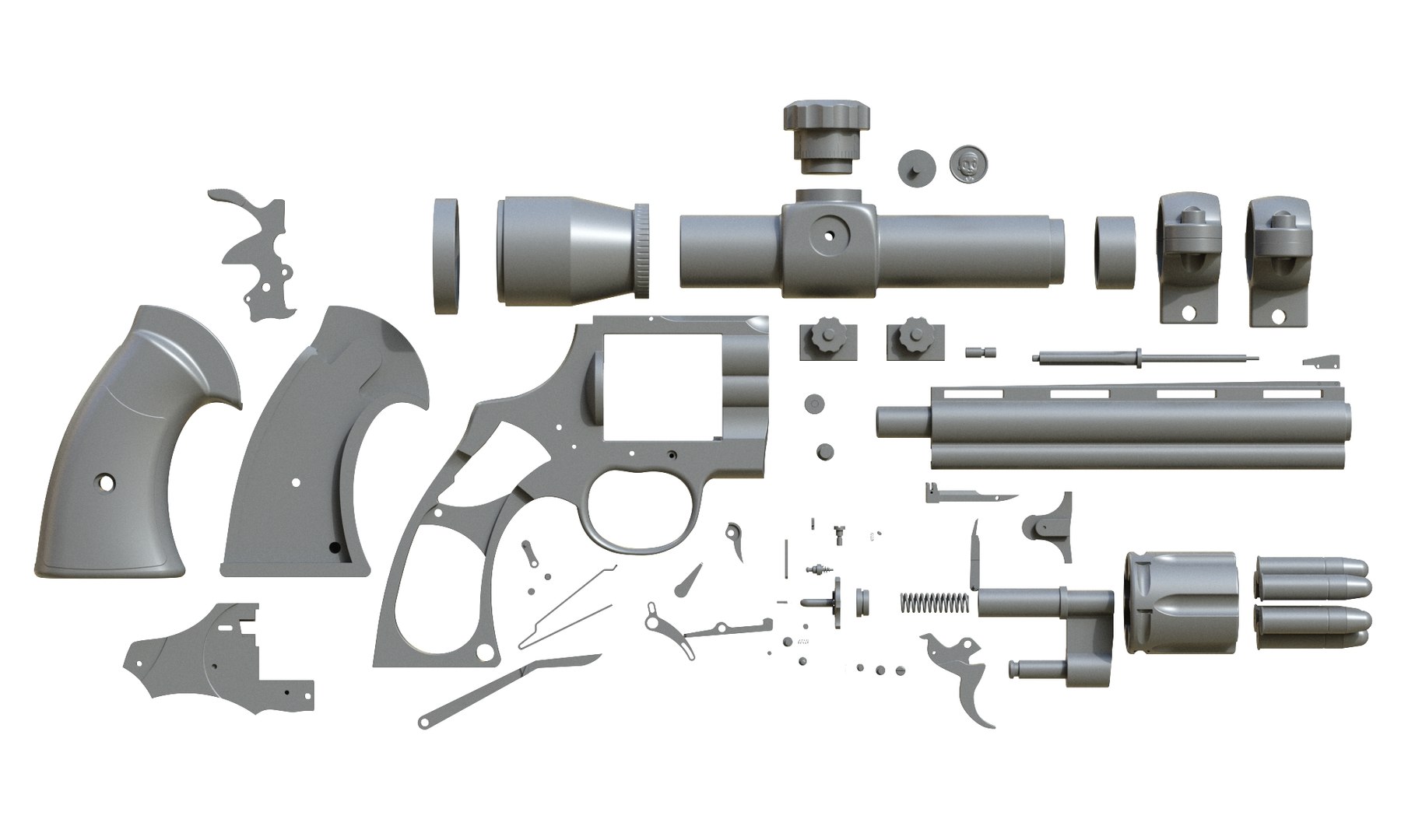 Colt Python Pistol With Inner Workings 3D Model - TurboSquid 2409213