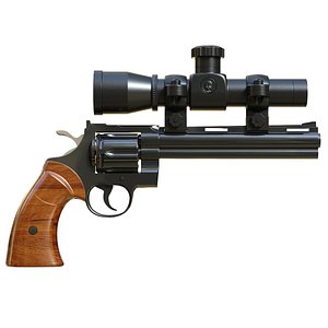 Colt Python Pistol with Inner Workings 3D model