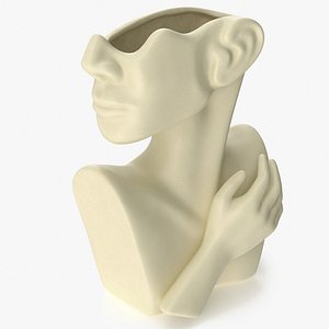 Abstract Bust Vase Beige