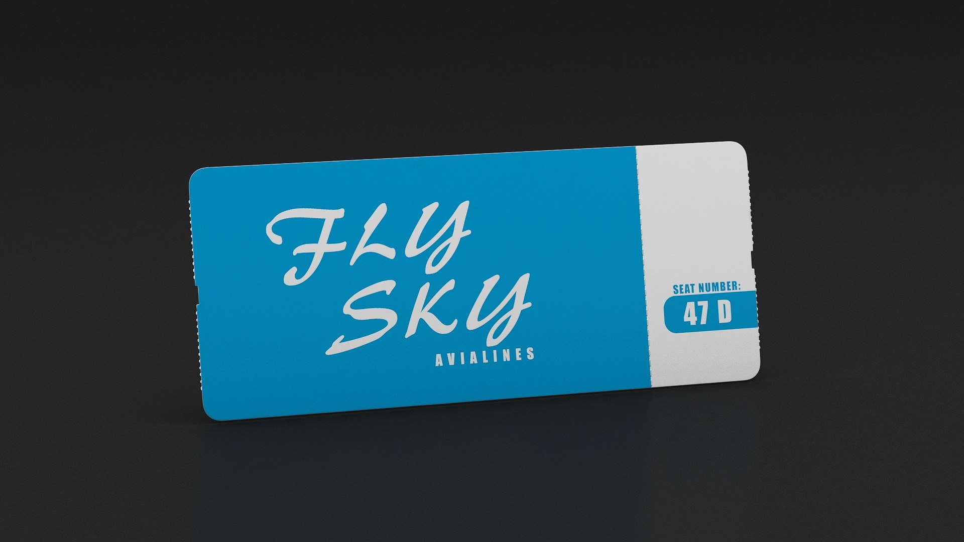 Blue Boarding Pass 3D - TurboSquid 2112945